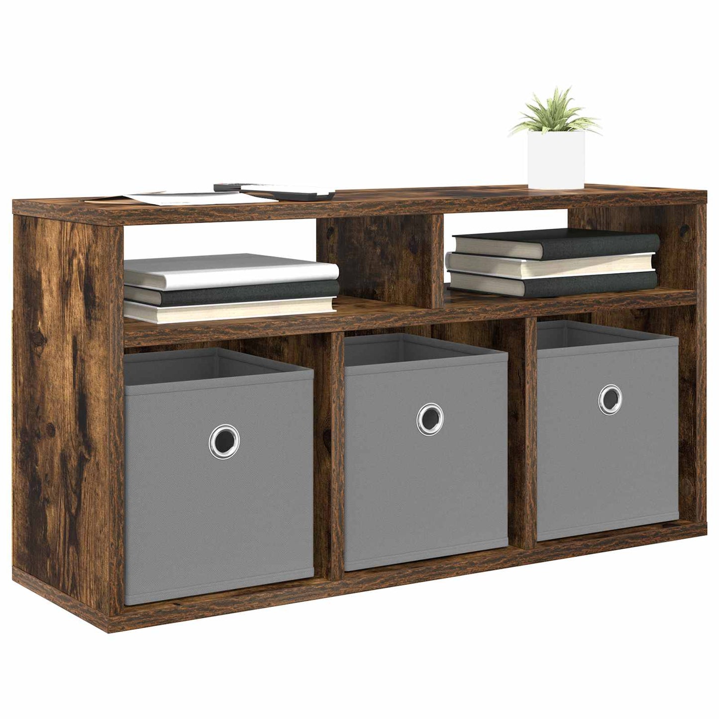 Lowboard with Drawer Smoked Oak 72 x 22.5 x 38 cm