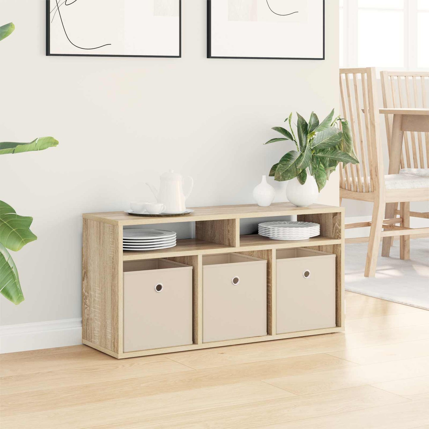 Lowboard with Drawer Sonoma Oak 87 x 27.5 x 43 cm