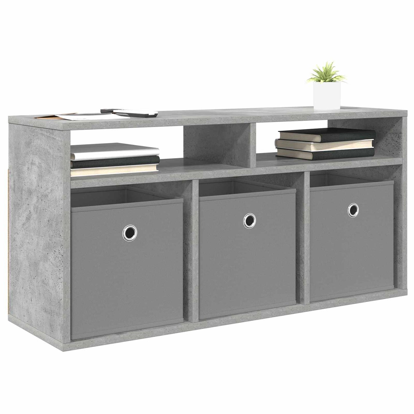 Lowboard with Drawer Concrete Grey 87 x 27.5 x 43 cm