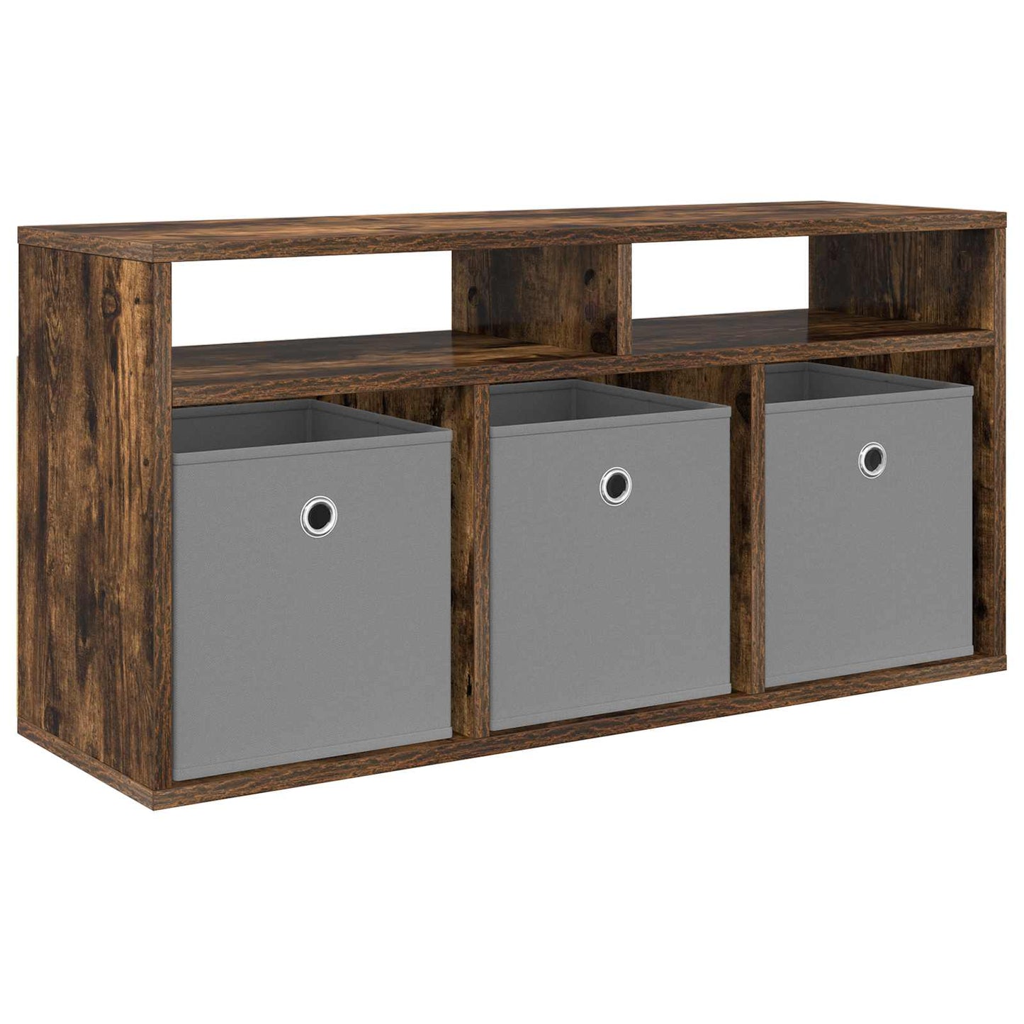 Lowboard with Drawer Smoked Oak 87 x 27.5 x 43 cm
