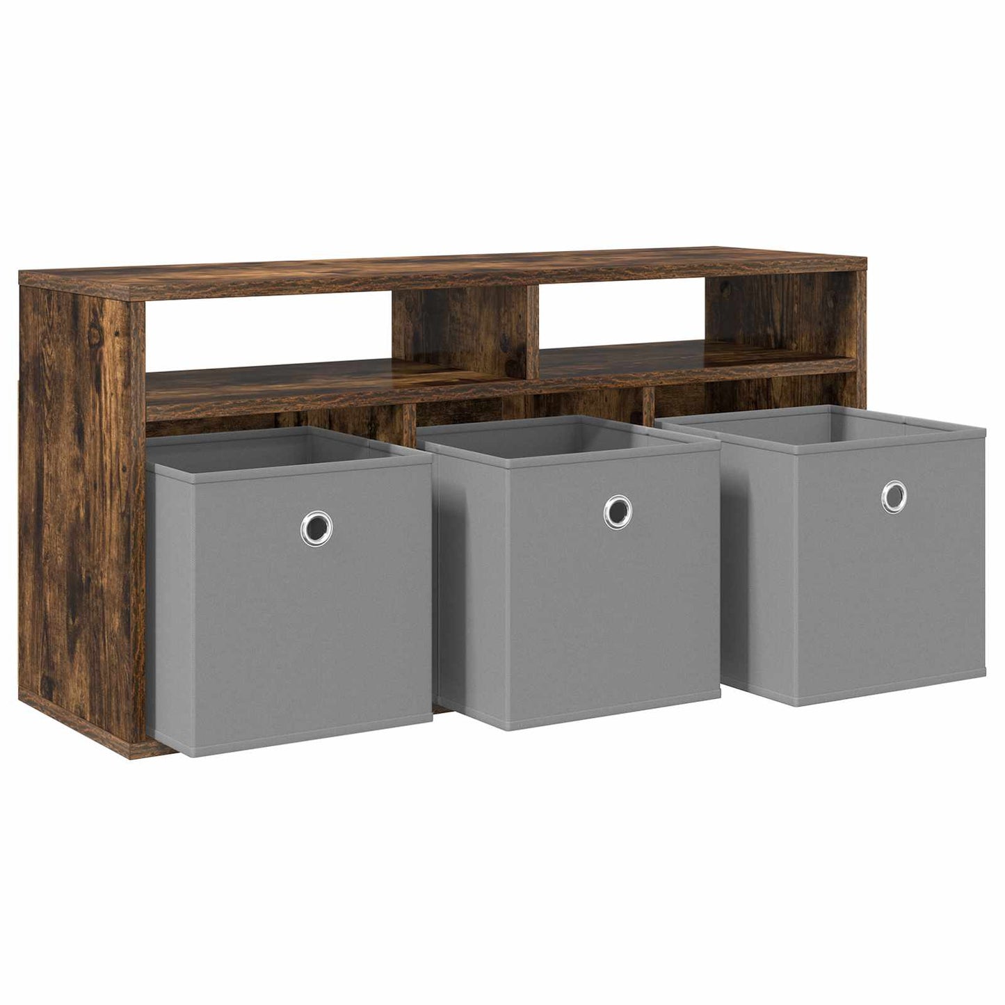 Lowboard with Drawer Smoked Oak 87 x 27.5 x 43 cm