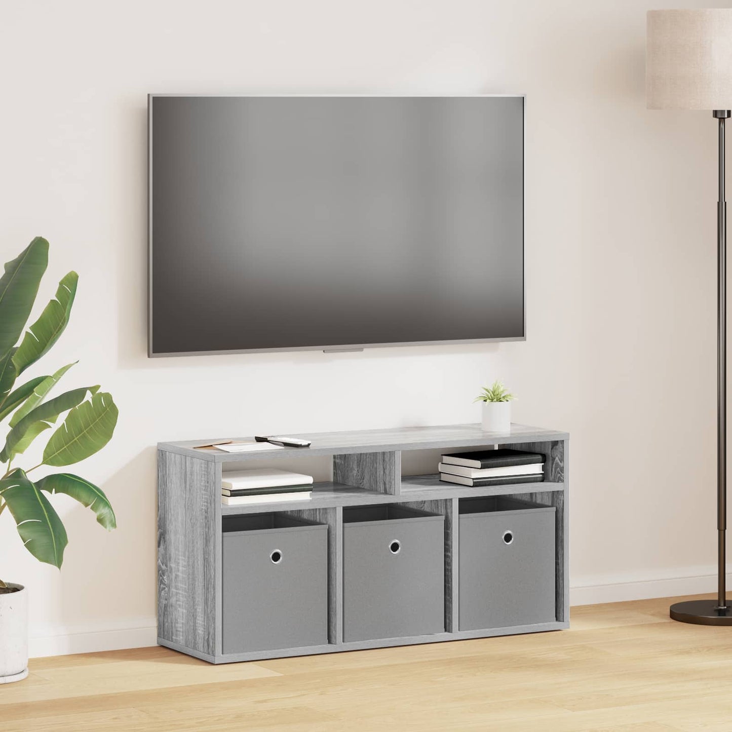 Lowboard with Drawer Grey Sonoma 87 x 27.5 x 43 cm