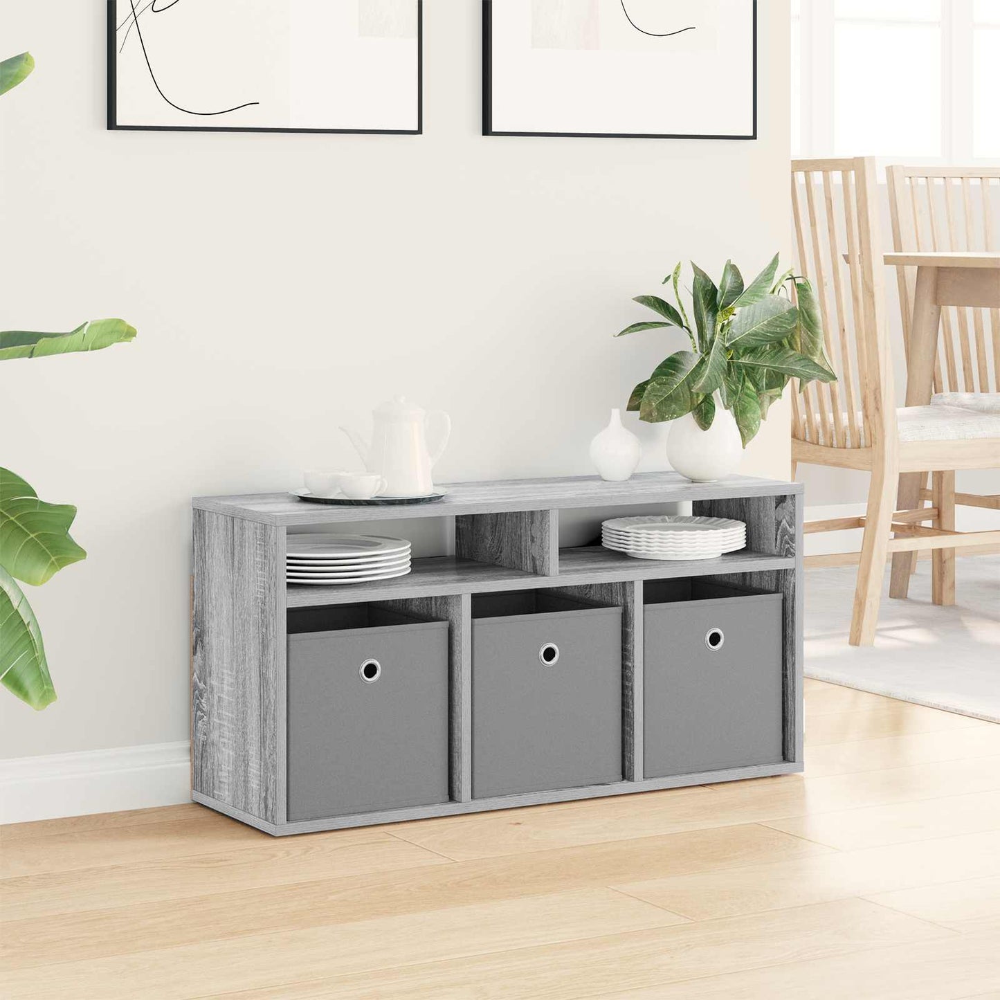 Lowboard with Drawer Grey Sonoma 87 x 27.5 x 43 cm