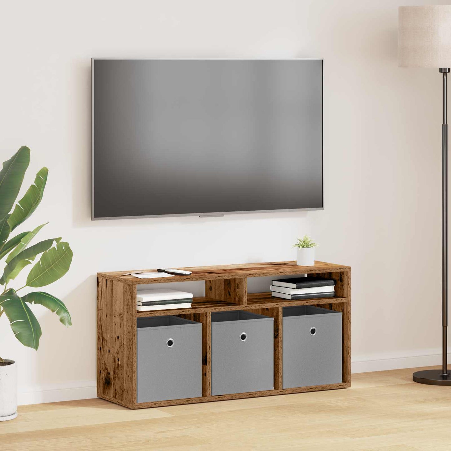 Lowboard with Drawer Old Wood 87 x 27.5 x 43 cm