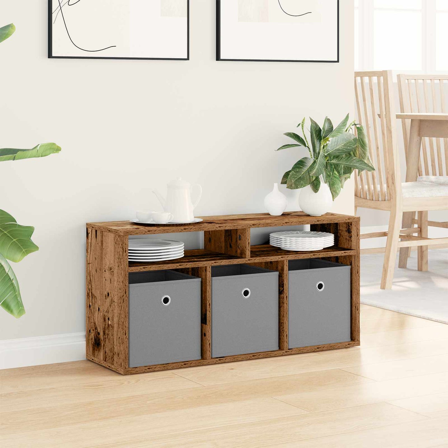 Lowboard with Drawer Old Wood 87 x 27.5 x 43 cm