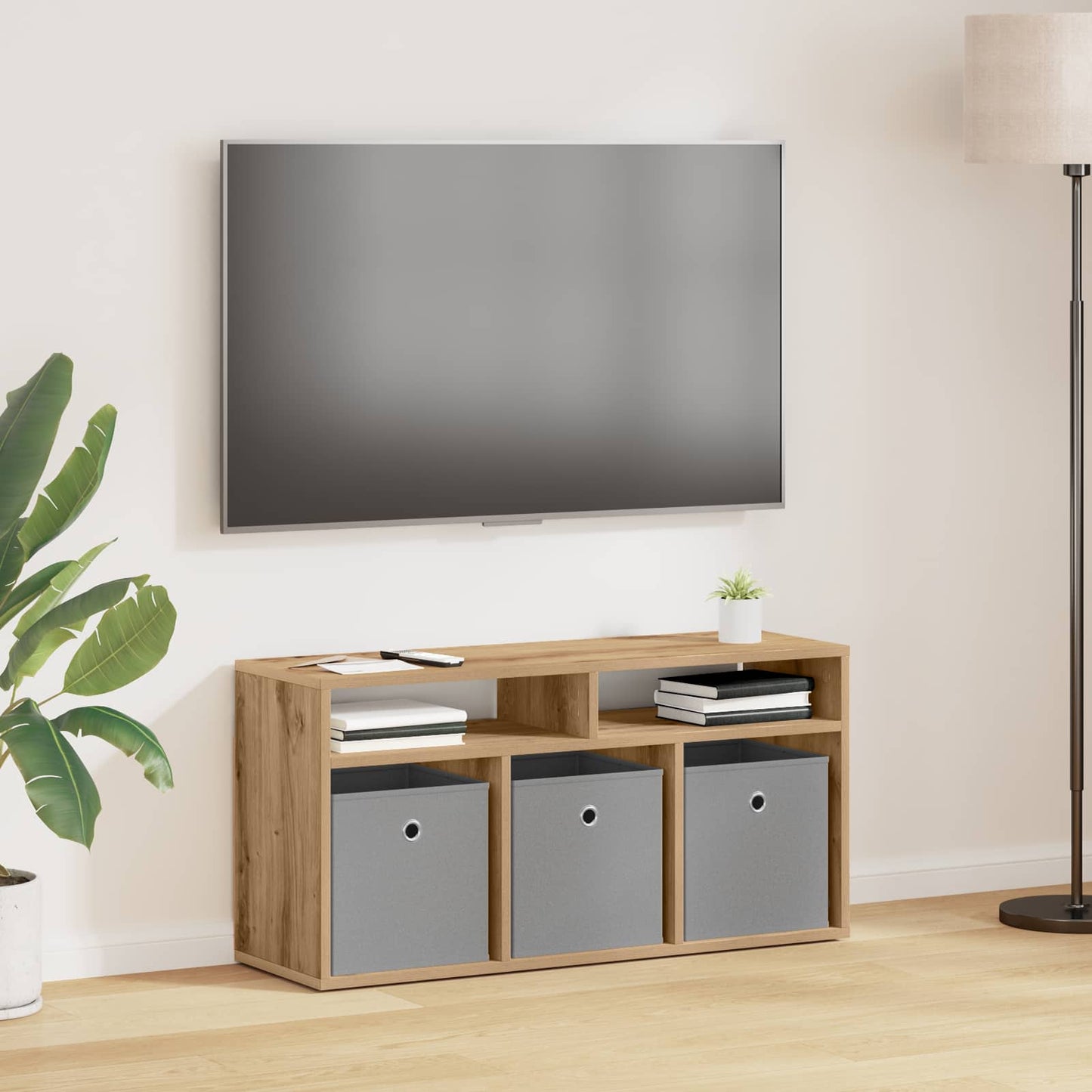 Lowboard with Drawer Artisan Oak 87 x 27.5 x 43 cm
