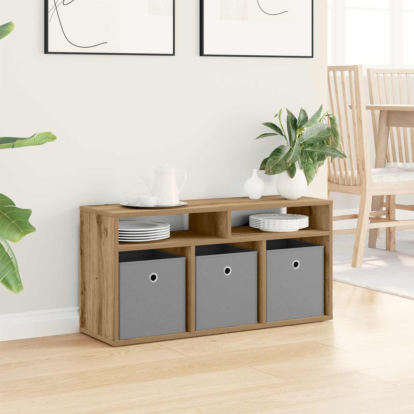 Lowboard with Drawer Artisan Oak 87 x 27.5 x 43 cm