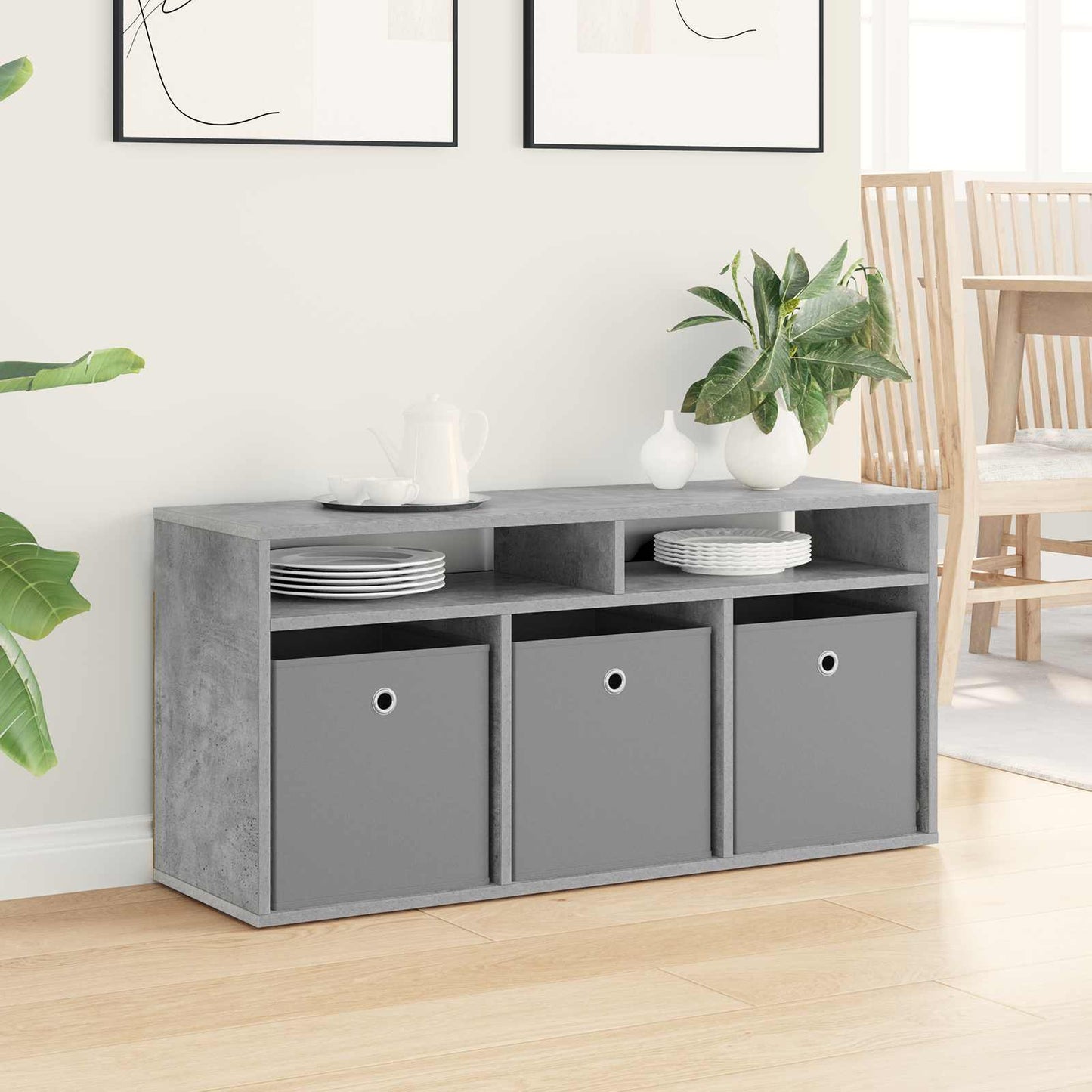 Lowboard with Drawer Concrete Grey 102 x 32 x 48.5 cm