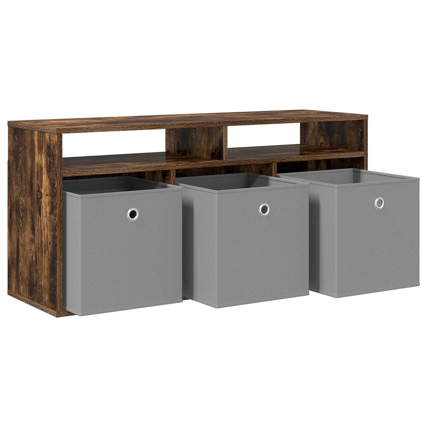 Lowboard with Drawer Smoked Oak 102 x 32 x 48.5 cm