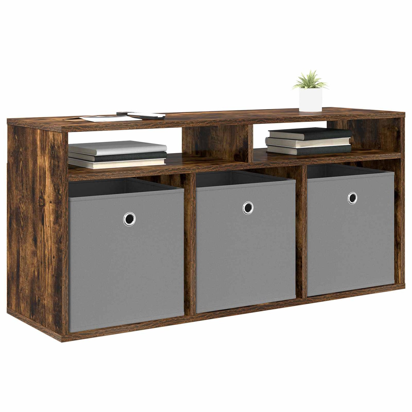 Lowboard with Drawer Smoked Oak 102 x 32 x 48.5 cm