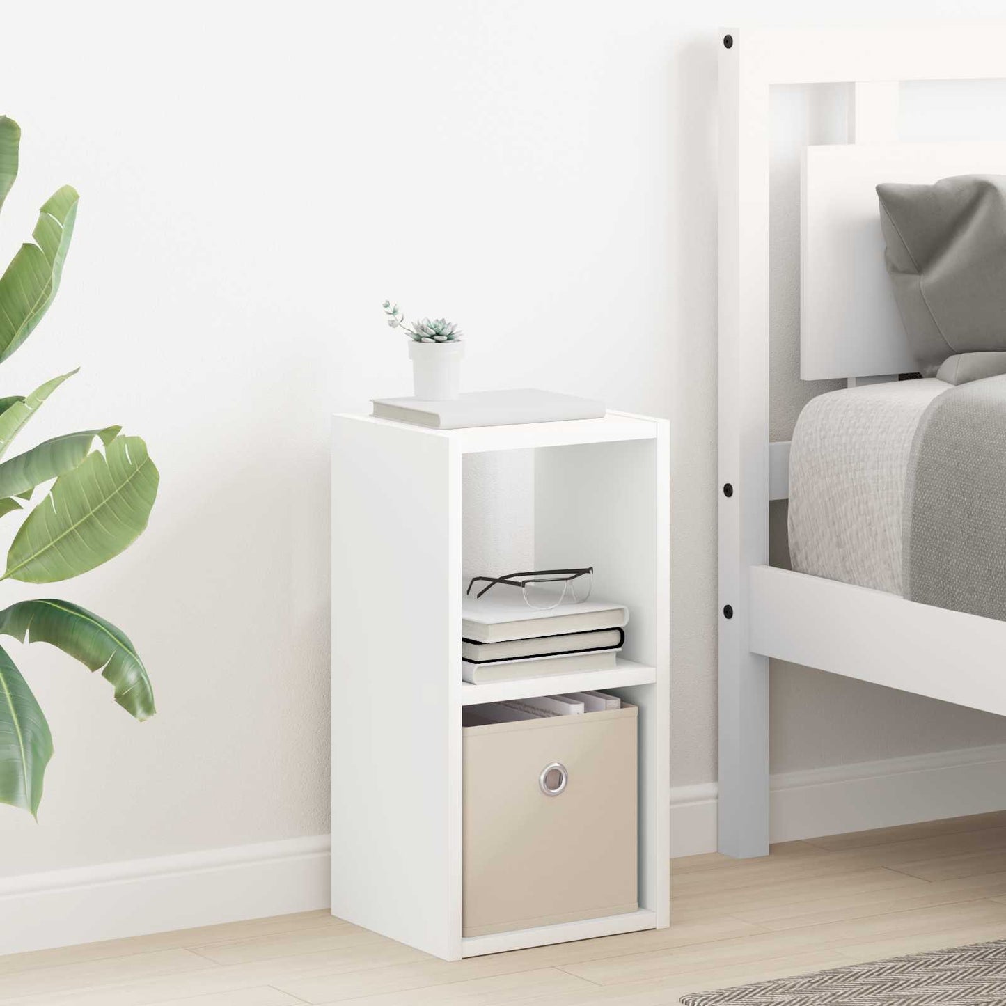 Bedside Table 2 pcs White 25.5 x 22 x 49.5 cm Engineered Wood