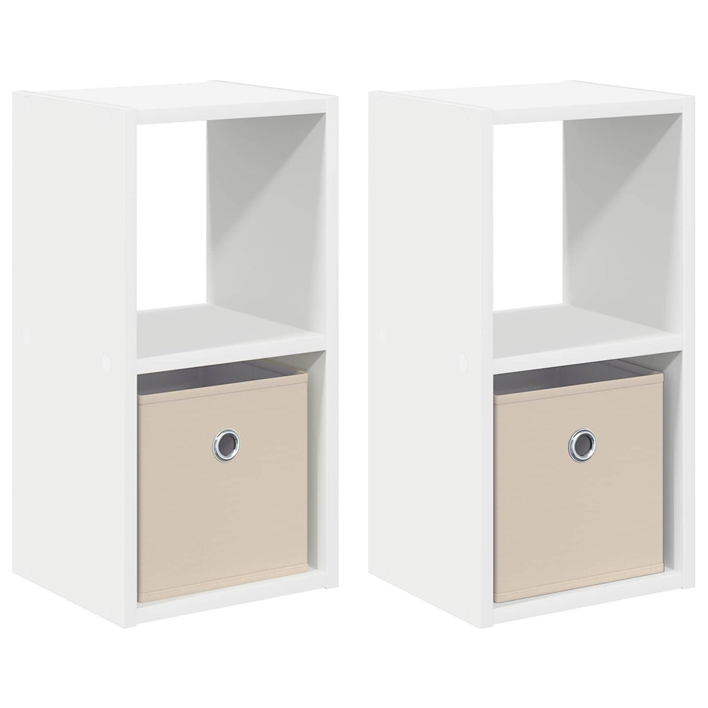 Bedside Table 2 pcs White 25.5 x 22 x 49.5 cm Engineered Wood