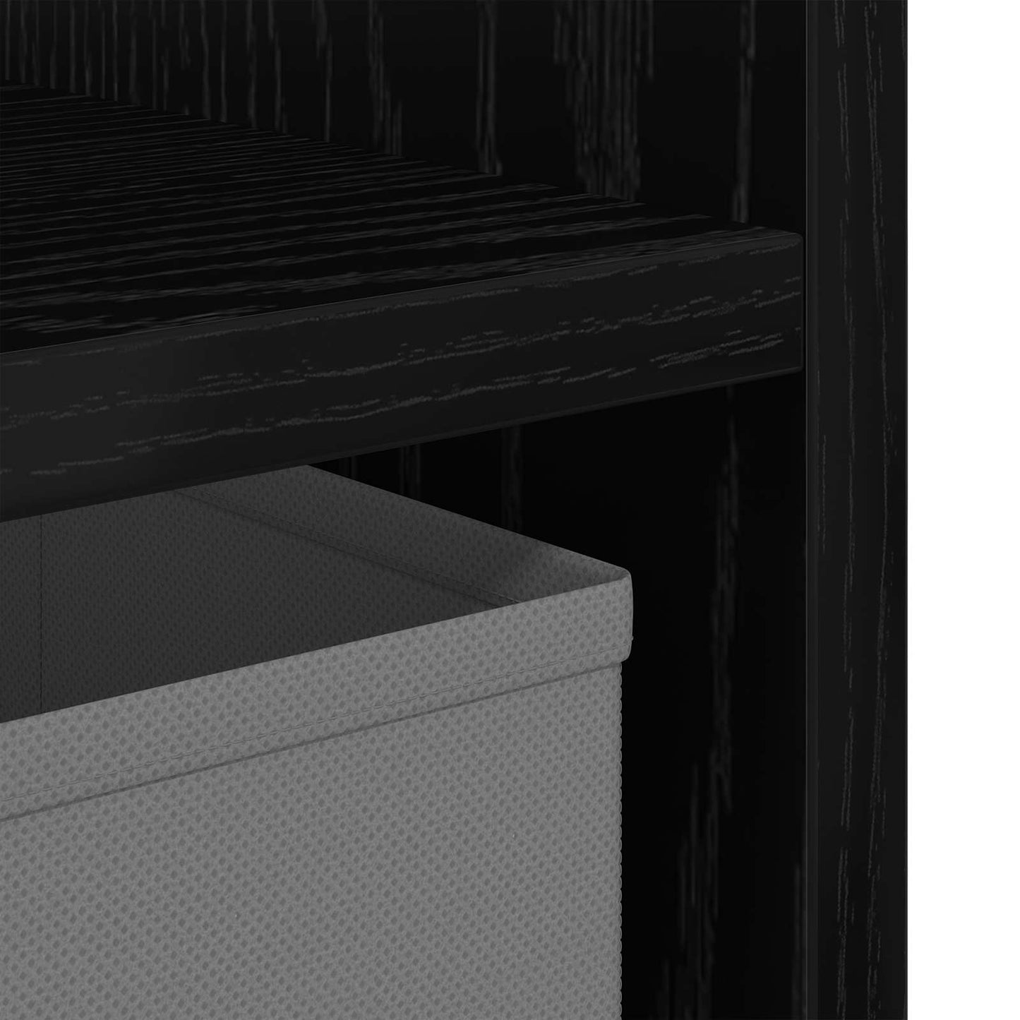 Bedside Table Black Oak 25.5 x 22 x 49.5 cm Engineered Wood