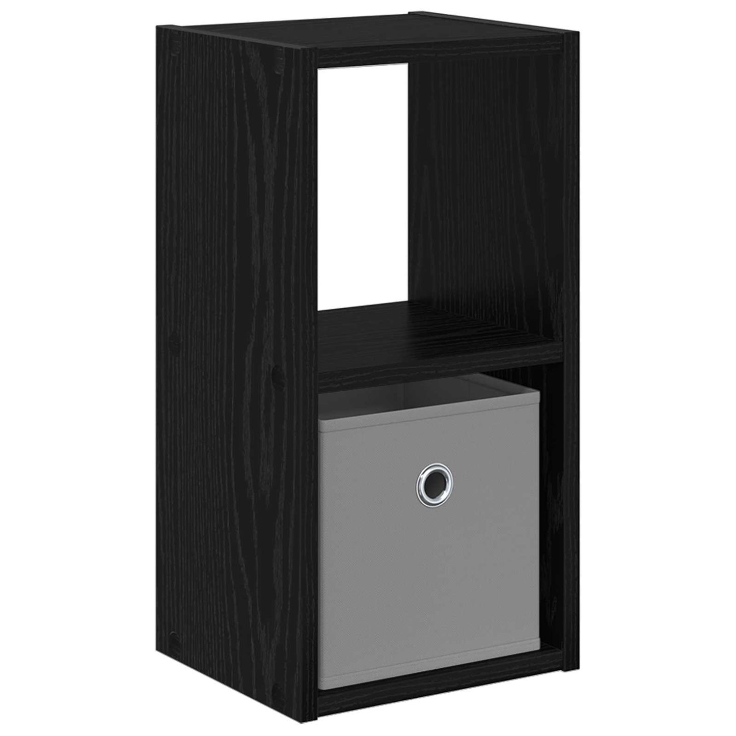 Bedside Table Black Oak 25.5 x 22 x 49.5 cm Engineered Wood