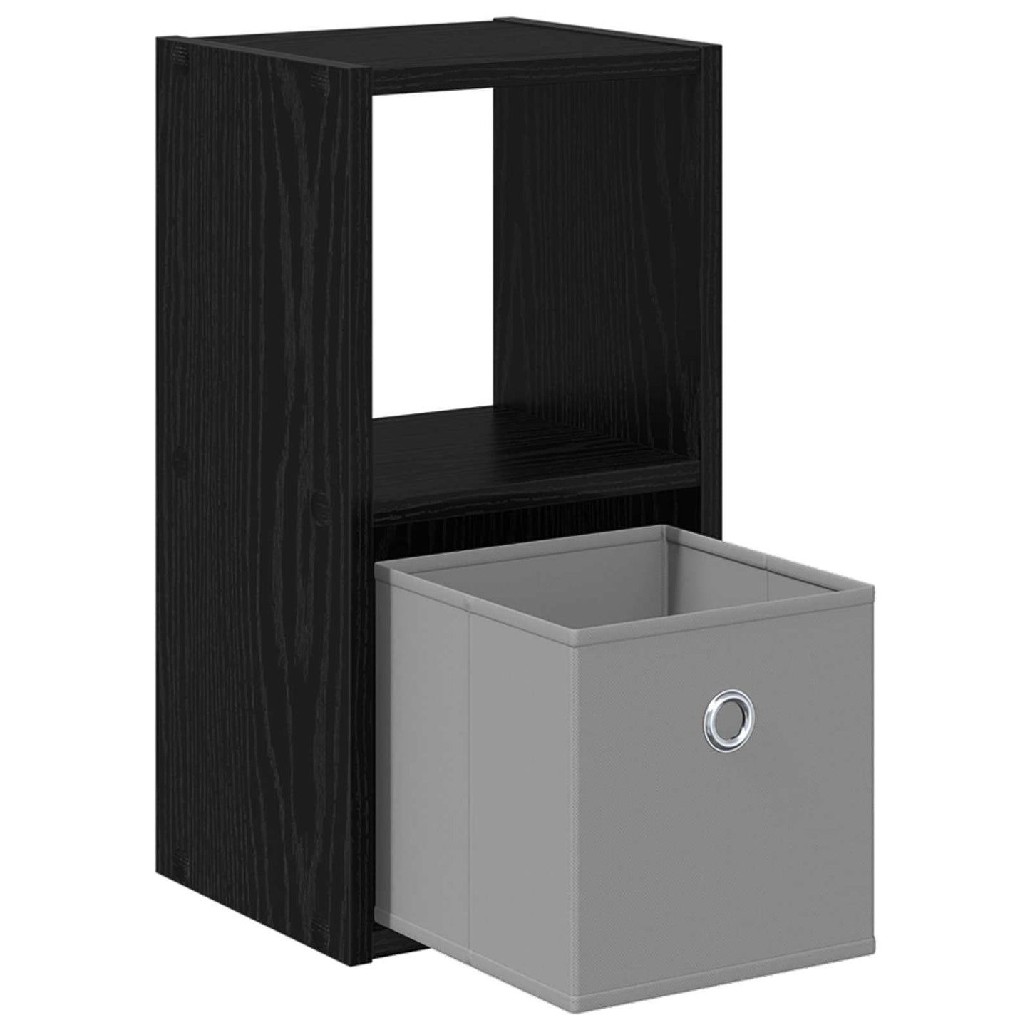 Bedside Table Black Oak 25.5 x 22 x 49.5 cm Engineered Wood