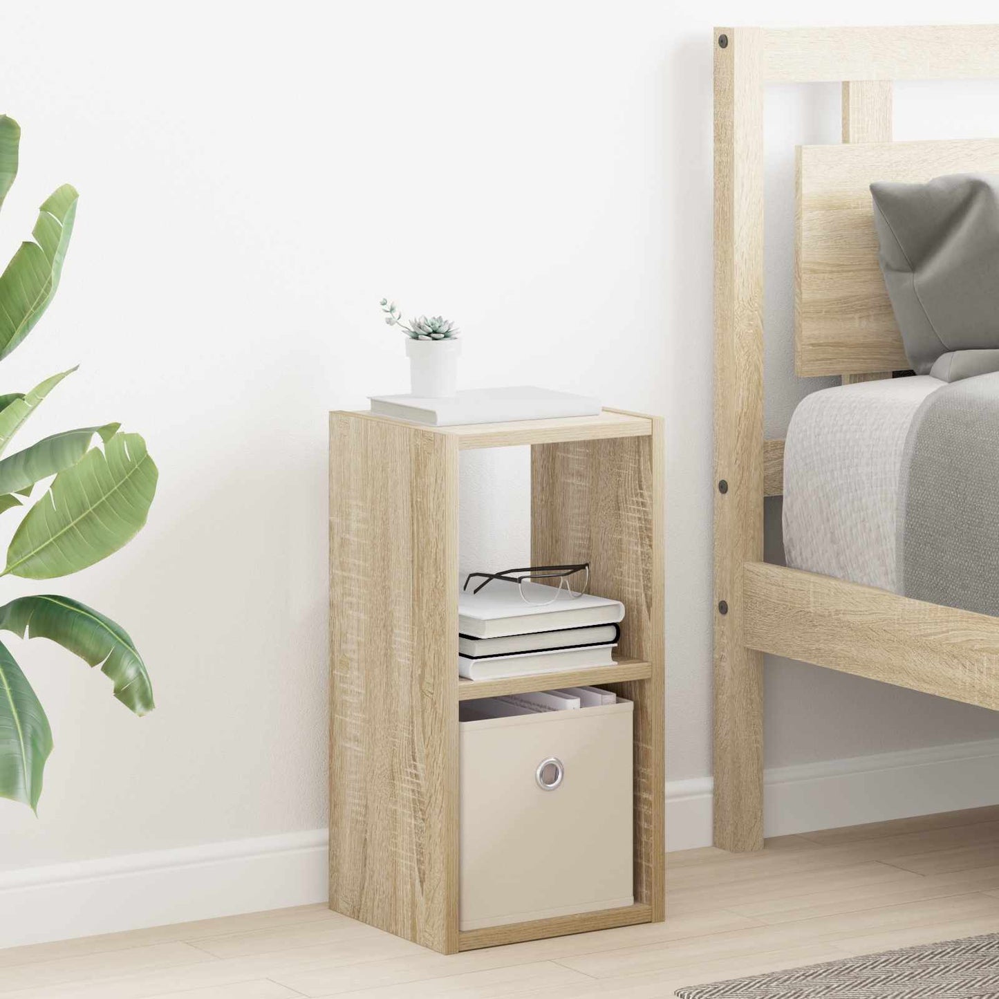 Bedside Table Sonoma Oak 25.5 x 22 x 49.5 cm Engineered Wood