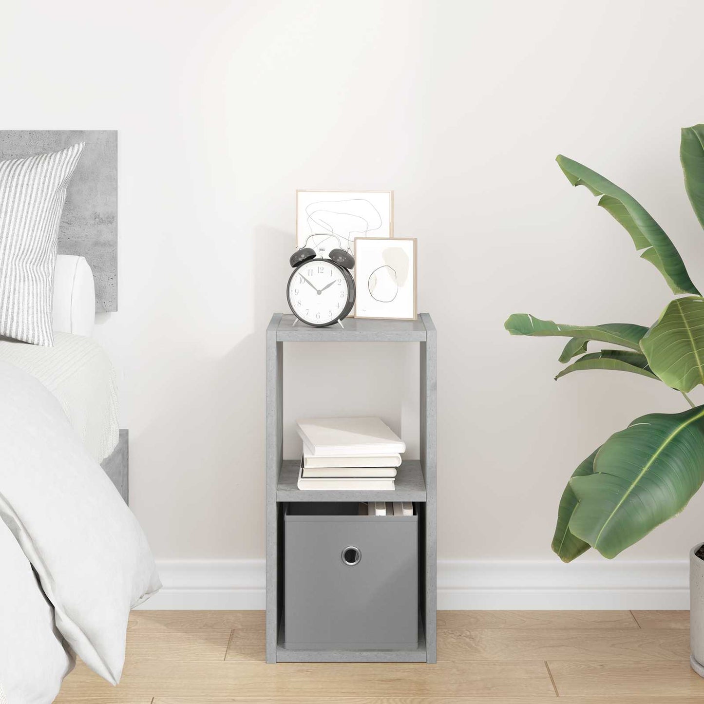 Bedside Table Concrete Grey 25.5 x 22 x 49.5 cm Engineered Wood