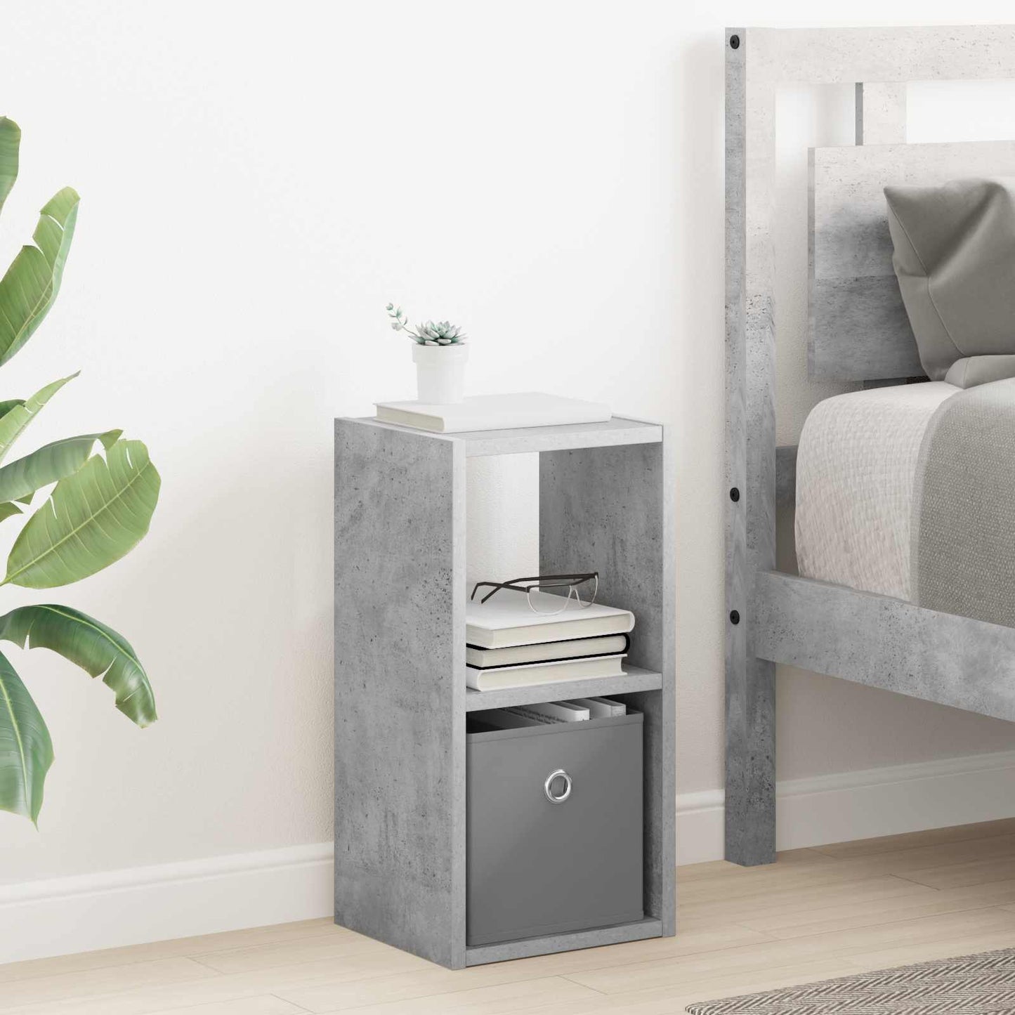 Bedside Table 2 pcs Concrete Grey 25.5 x 22 x 49.5 cm