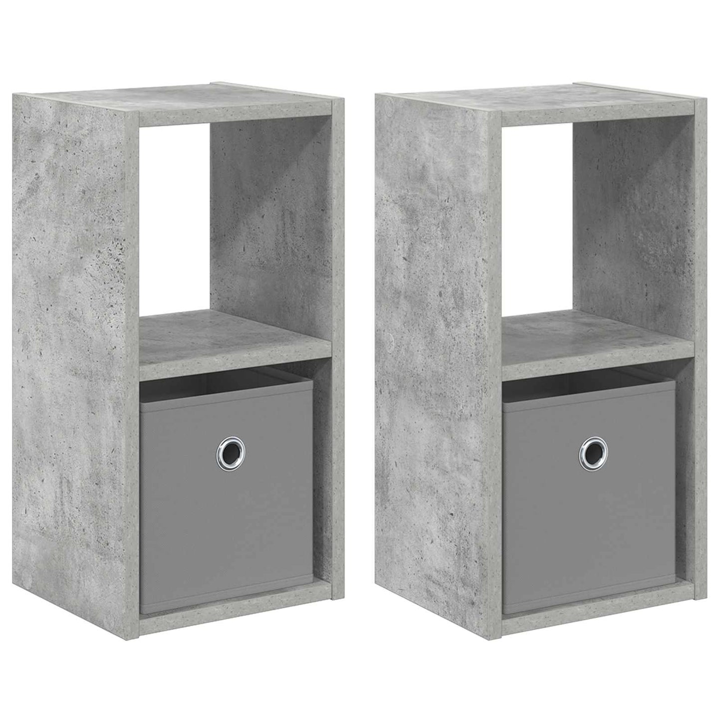 Bedside Table 2 pcs Concrete Grey 25.5 x 22 x 49.5 cm