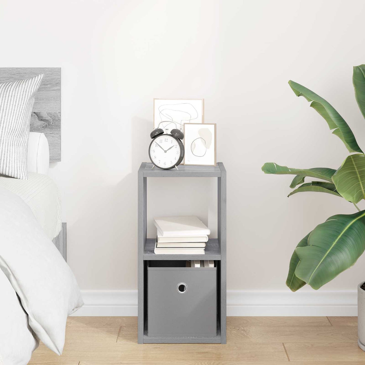 Bedside Table Grey Sonoma 25.5 x 22 x 49.5 cm Engineered Wood
