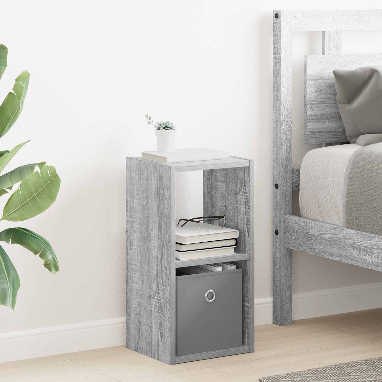 Bedside Table with Drawer 2 pcs Grey Sonoma 25.5 x 22 x 49.5 cm