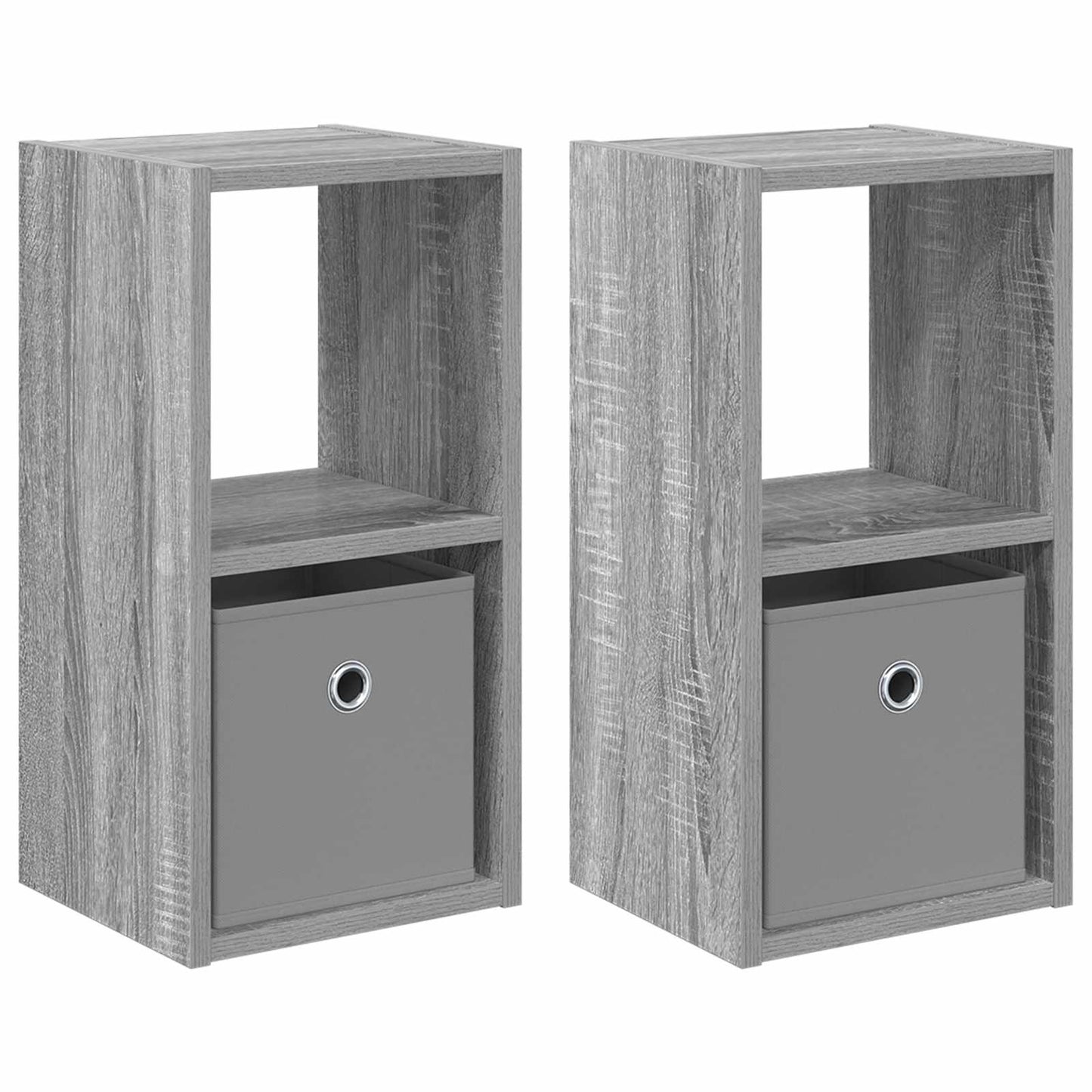 Bedside Table with Drawer 2 pcs Grey Sonoma 25.5 x 22 x 49.5 cm