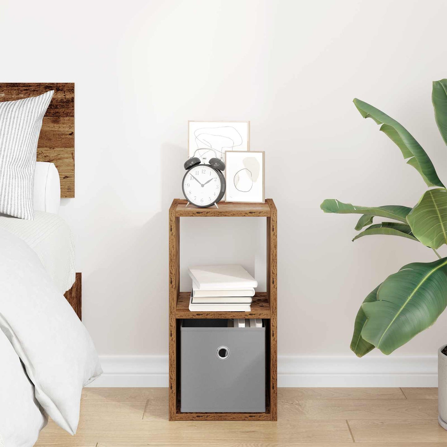 Bedside Table Old Wood 25.5 x 22 x 49.5 cm Engineered Wood