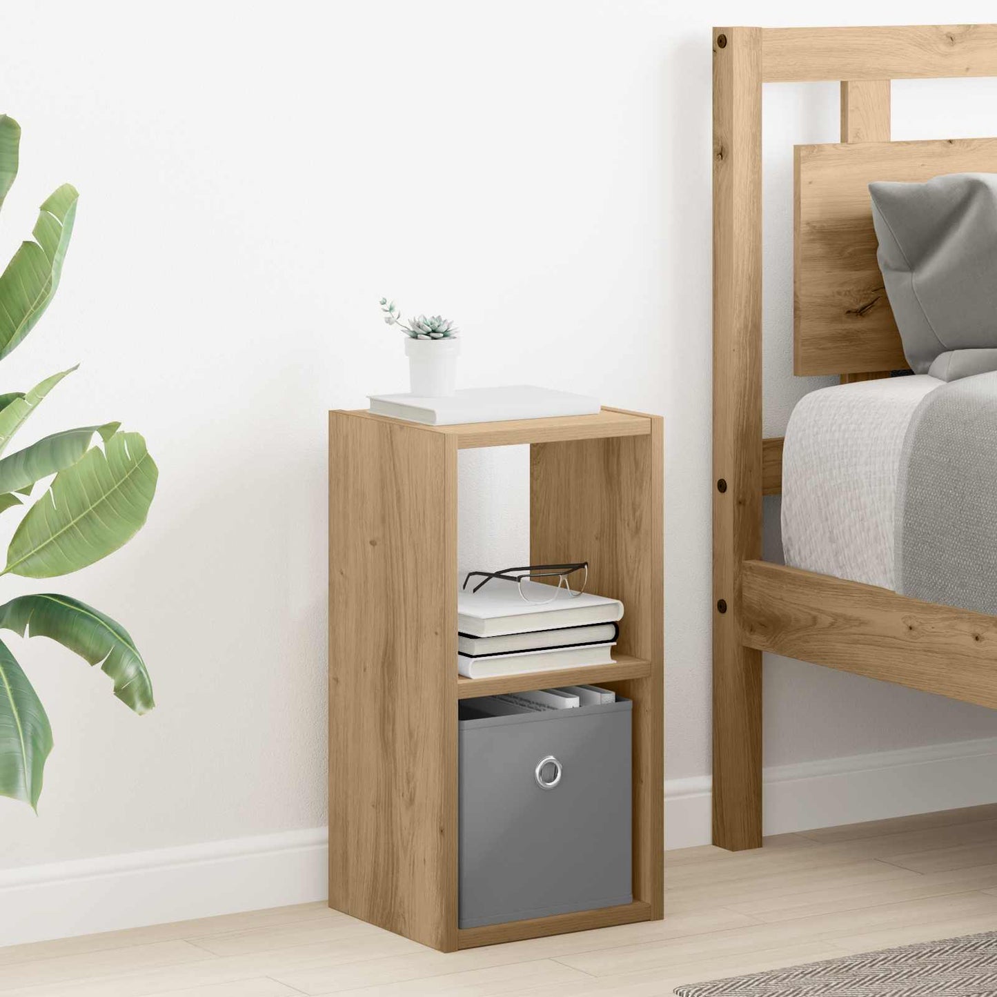 Bedside Table with Drawer 2 pcs Artisan Oak 25.5 x 22 x 49.5 cm