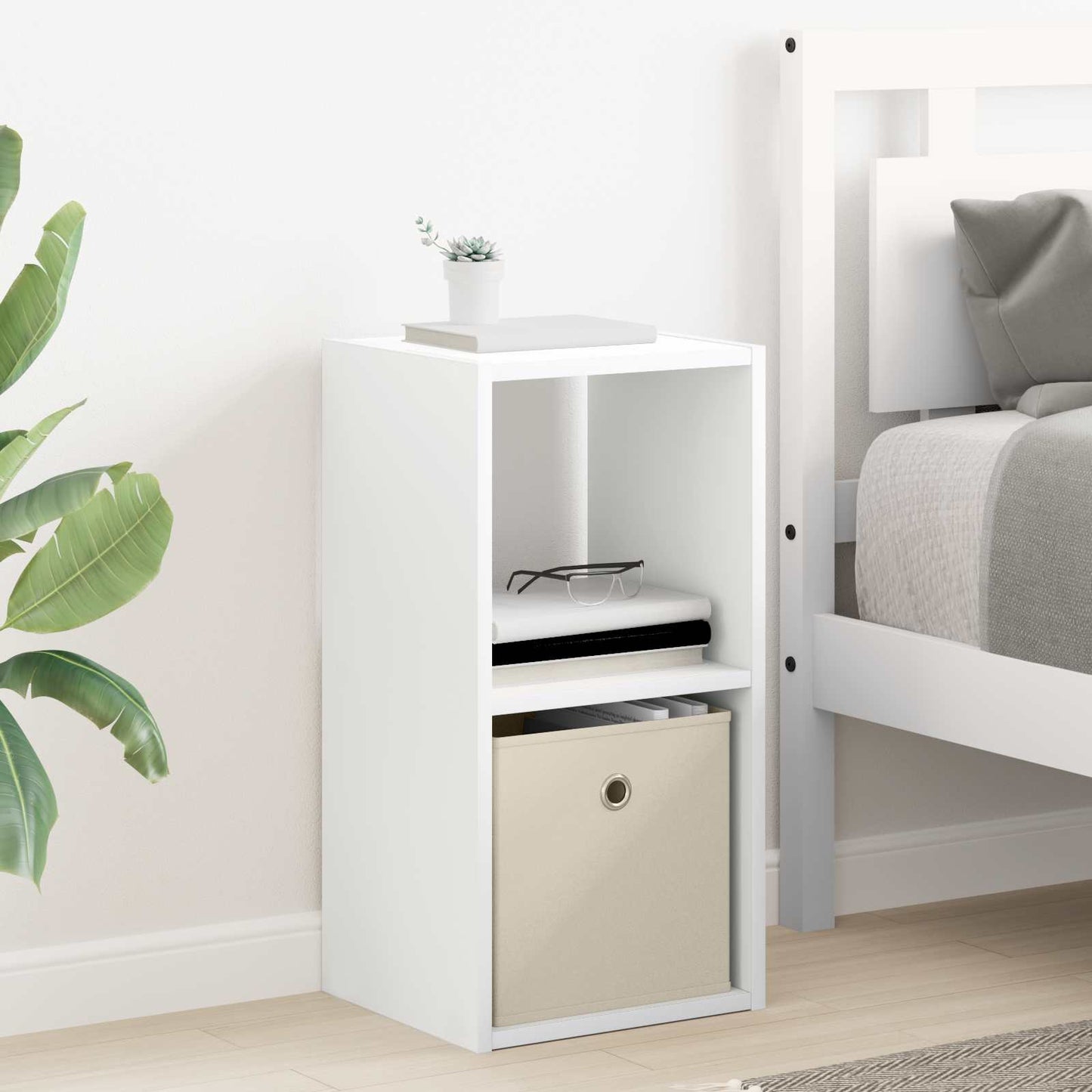Bedside Table White 30.5 x 27 x 59.5 cm Engineered Wood