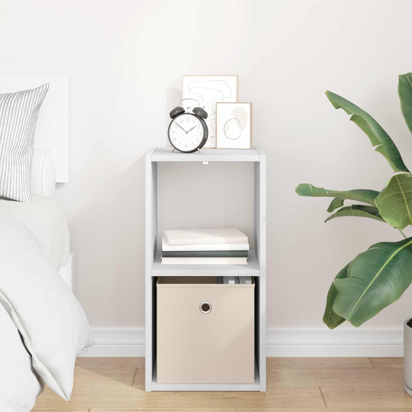 Bedside Table White 30.5 x 27 x 59.5 cm Engineered Wood