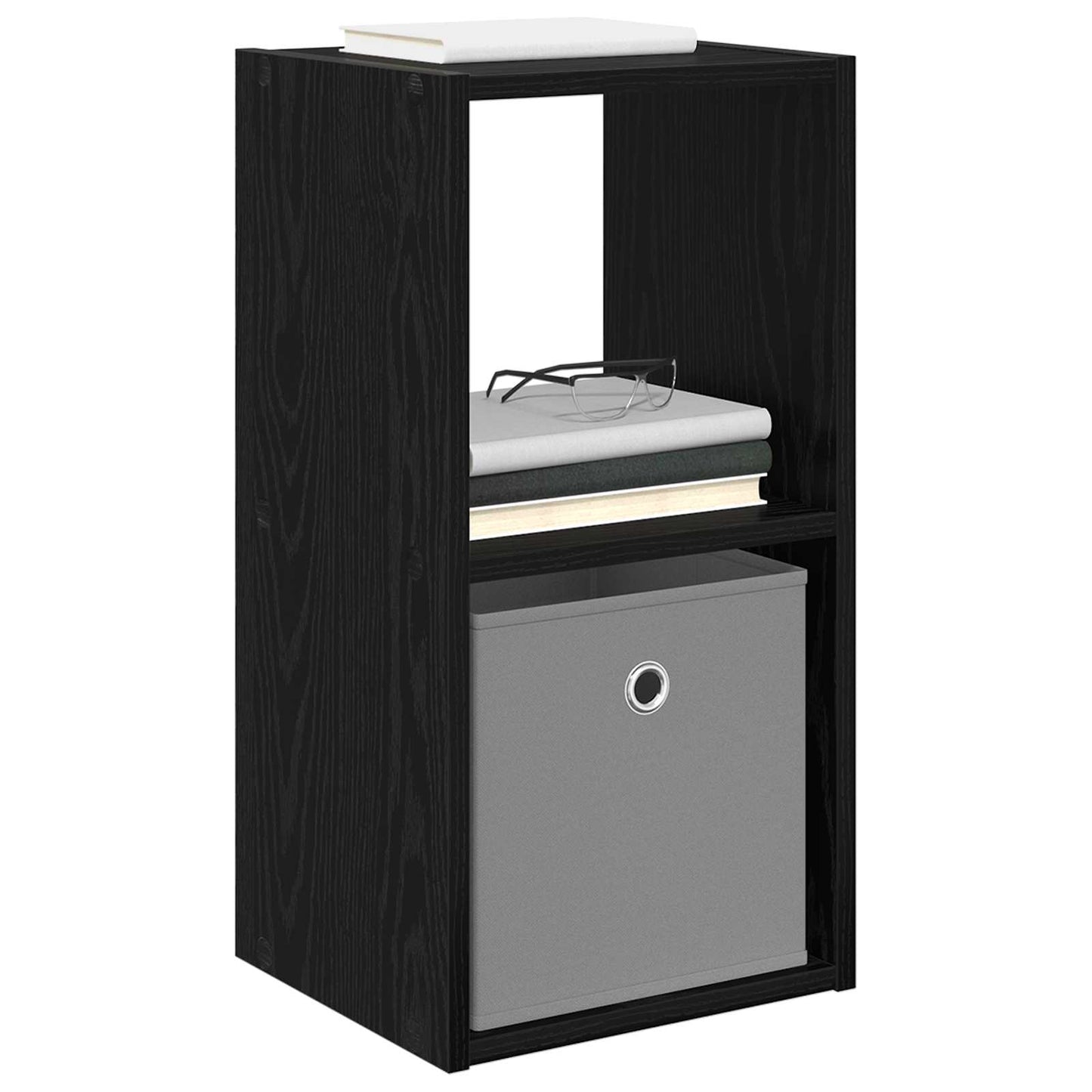 Bedside Table Black Oak 30.5 x 27 x 59.5 cm Engineered Wood