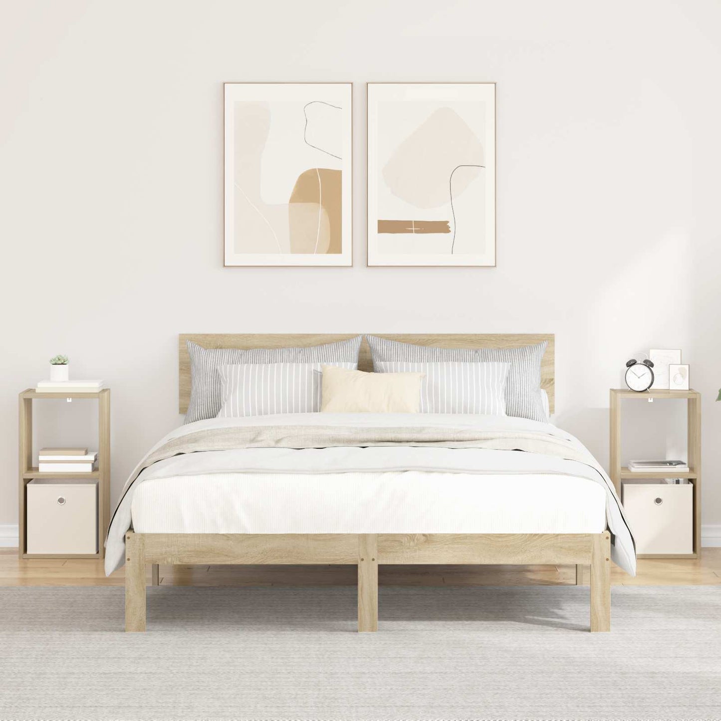 Bedside Table with Drawer 2 pcs Sonoma Oak 30.5 x 27 x 59.5 cm