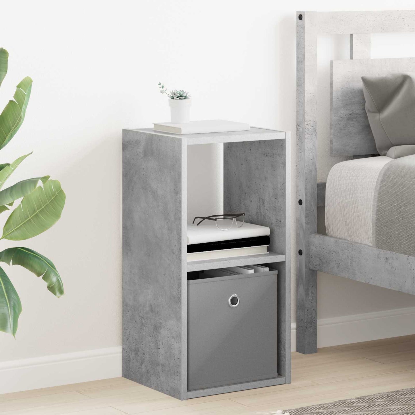 Bedside Table Concrete Grey 30.5 x 27 x 59.5 cm Engineered Wood