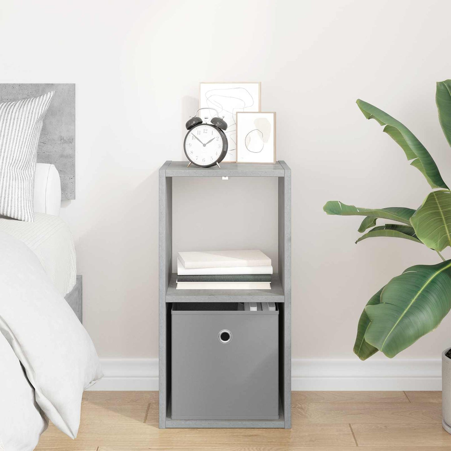 Bedside Table Concrete Grey 30.5 x 27 x 59.5 cm Engineered Wood