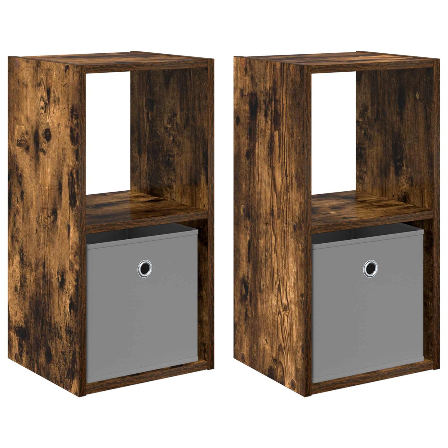 Bedside Table with Drawer 2 pcs Smoked Oak 30.5 x 27 x 59.5 cm
