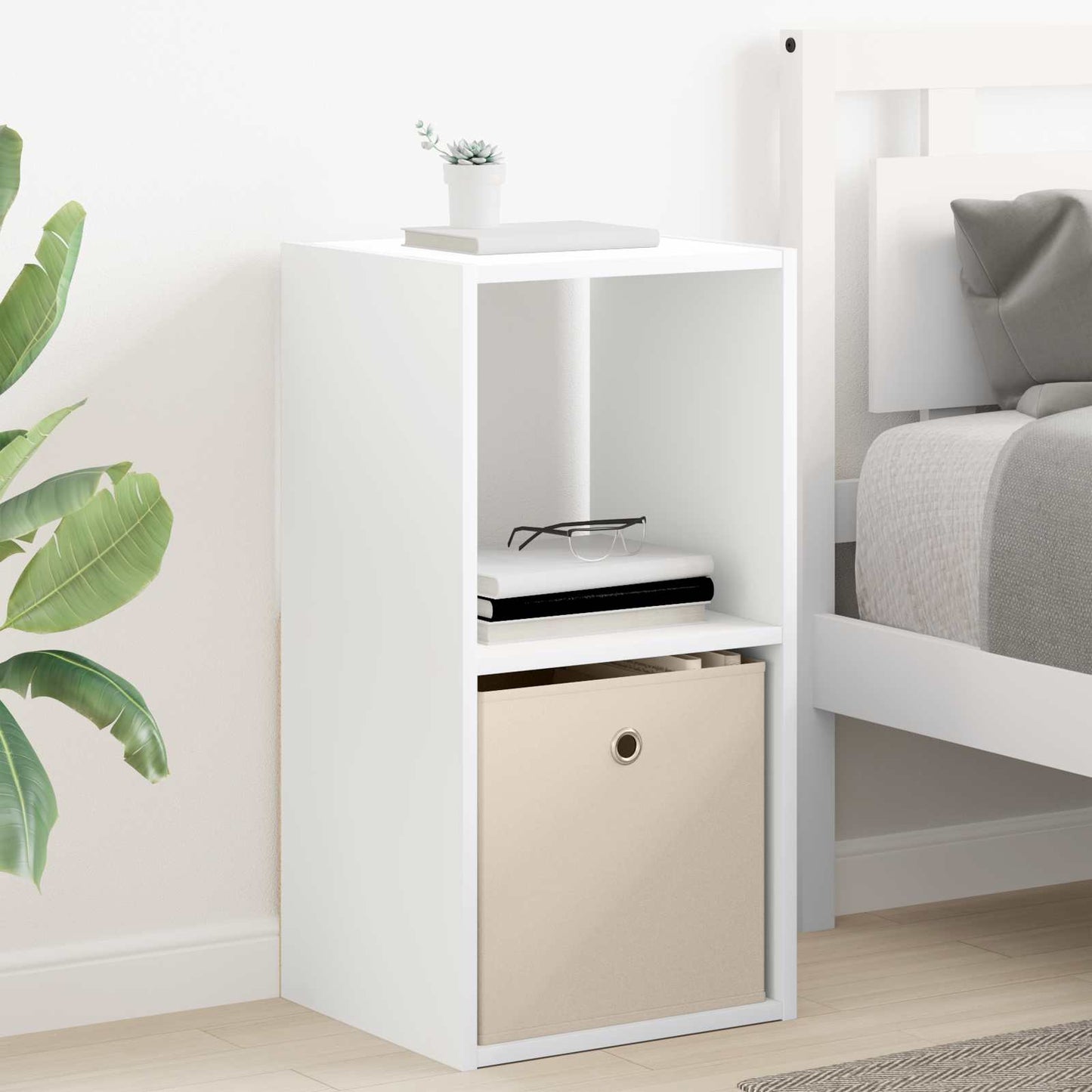 Bedside Table White 35 x 32 x 68.5 cm Engineered Wood