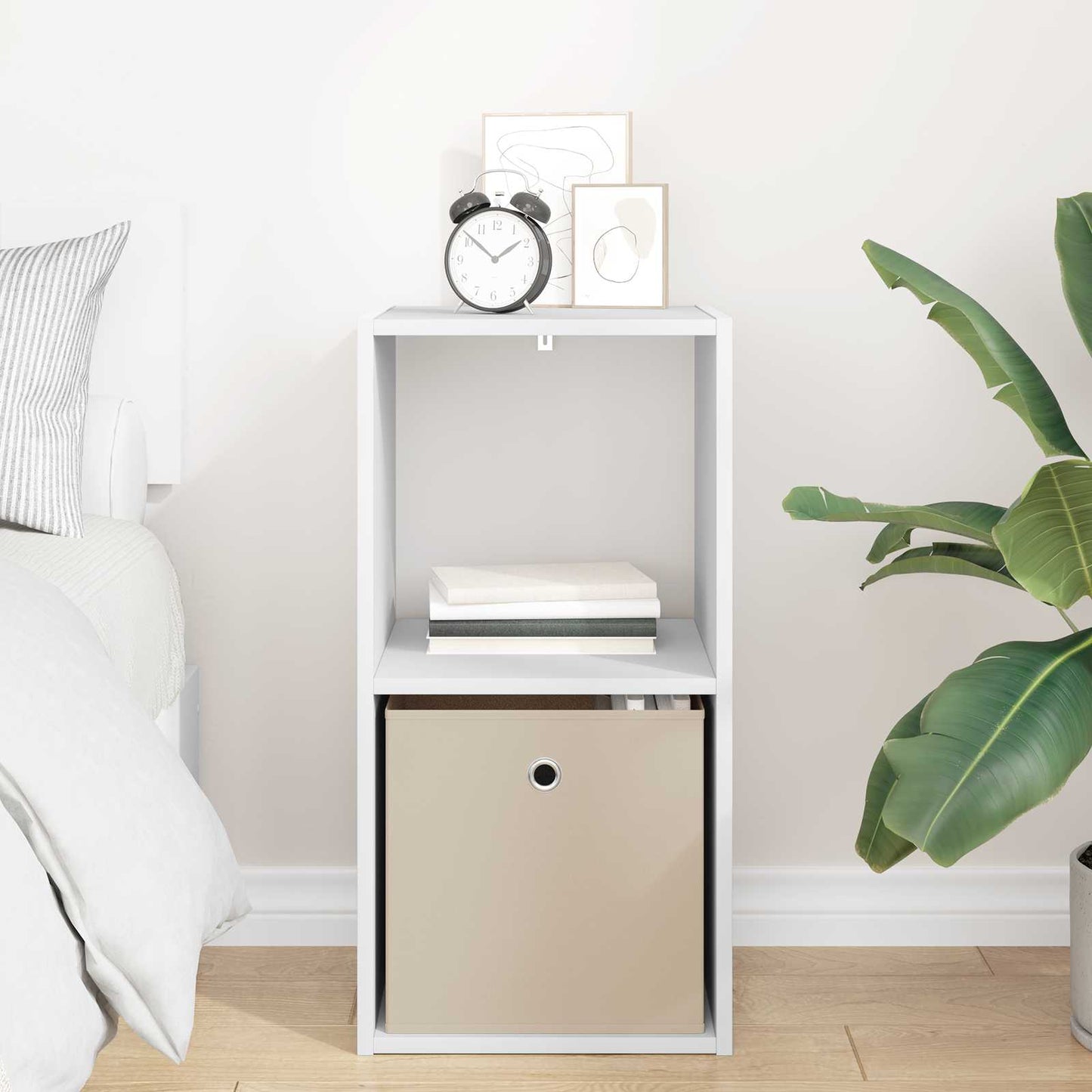 Bedside Table White 35 x 32 x 68.5 cm Engineered Wood