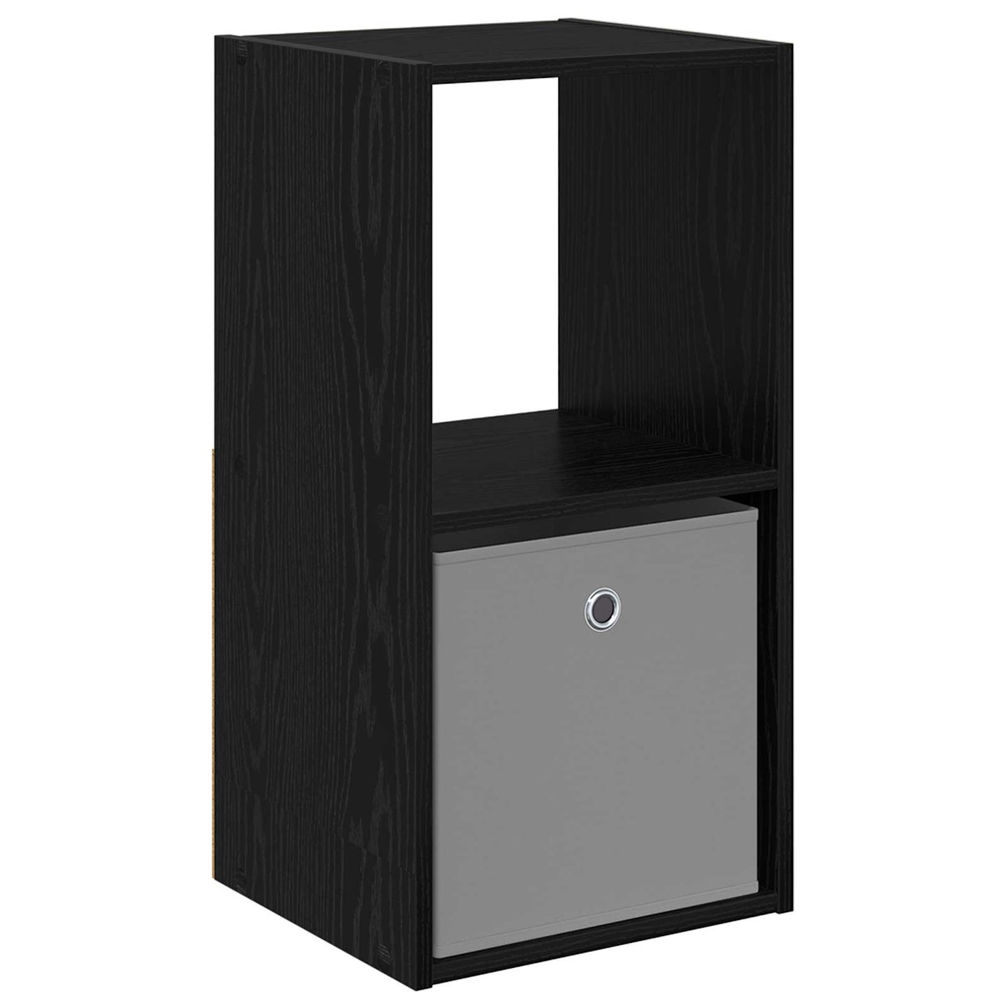 Bedside Table Black Oak 35 x 32 x 68.5 cm Engineered Wood