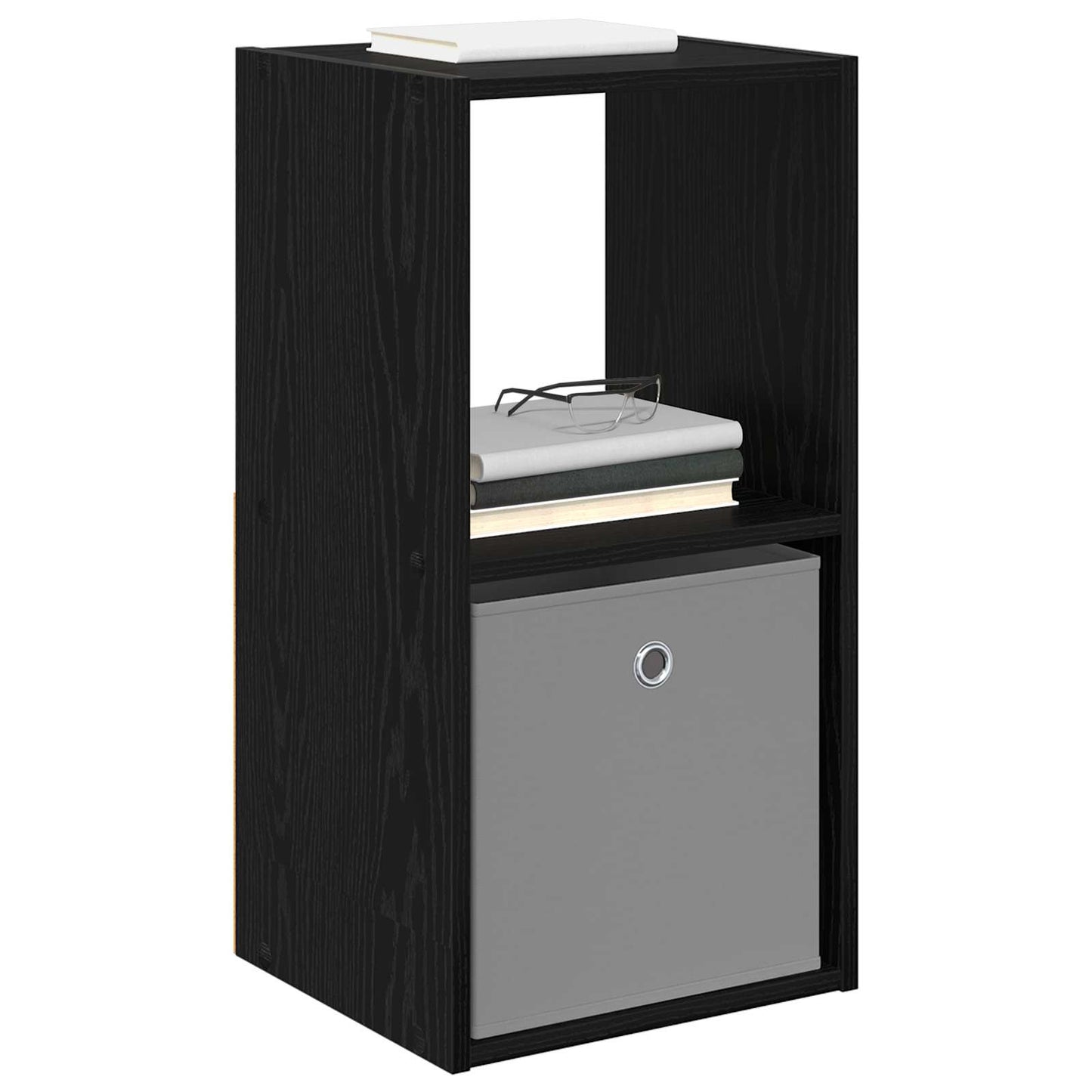 Bedside Table Black Oak 35 x 32 x 68.5 cm Engineered Wood