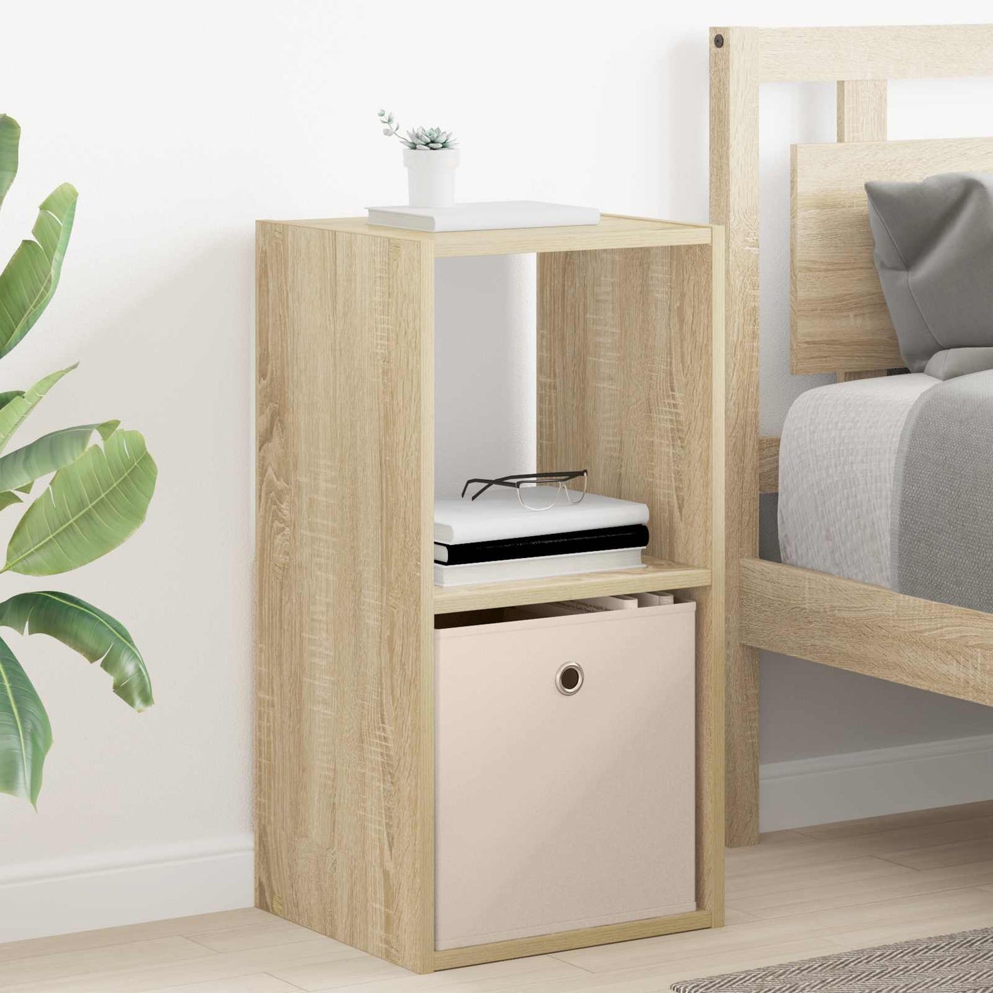 Bedside Table with Drawer 2 pcs Sonoma Oak 35 x 32 x 68.5 cm