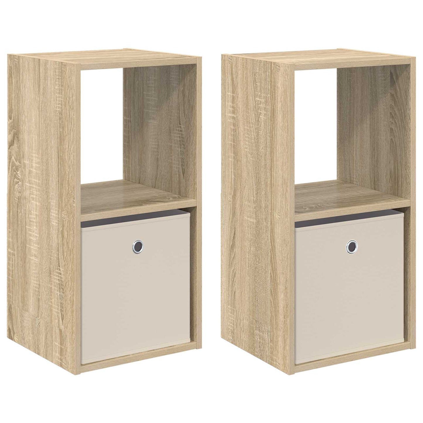 Bedside Table with Drawer 2 pcs Sonoma Oak 35 x 32 x 68.5 cm