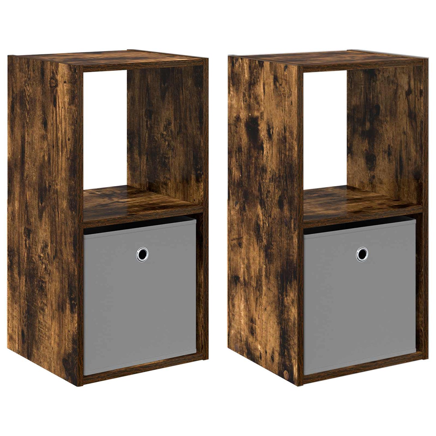 Bedside Table with Drawer 2 pcs Smoked Oak 35 x 32 x 68.5 cm