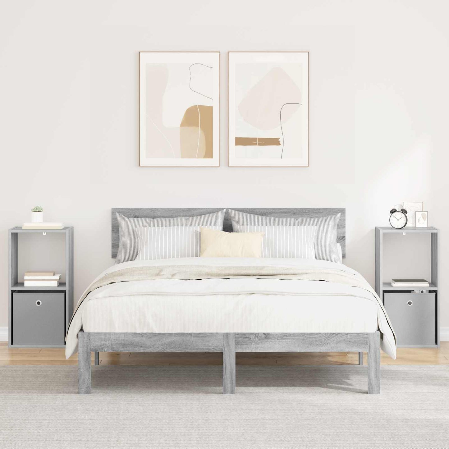 Bedside Table 2 pcs Grey Sonoma 35 x 32 x 68.5 cm
