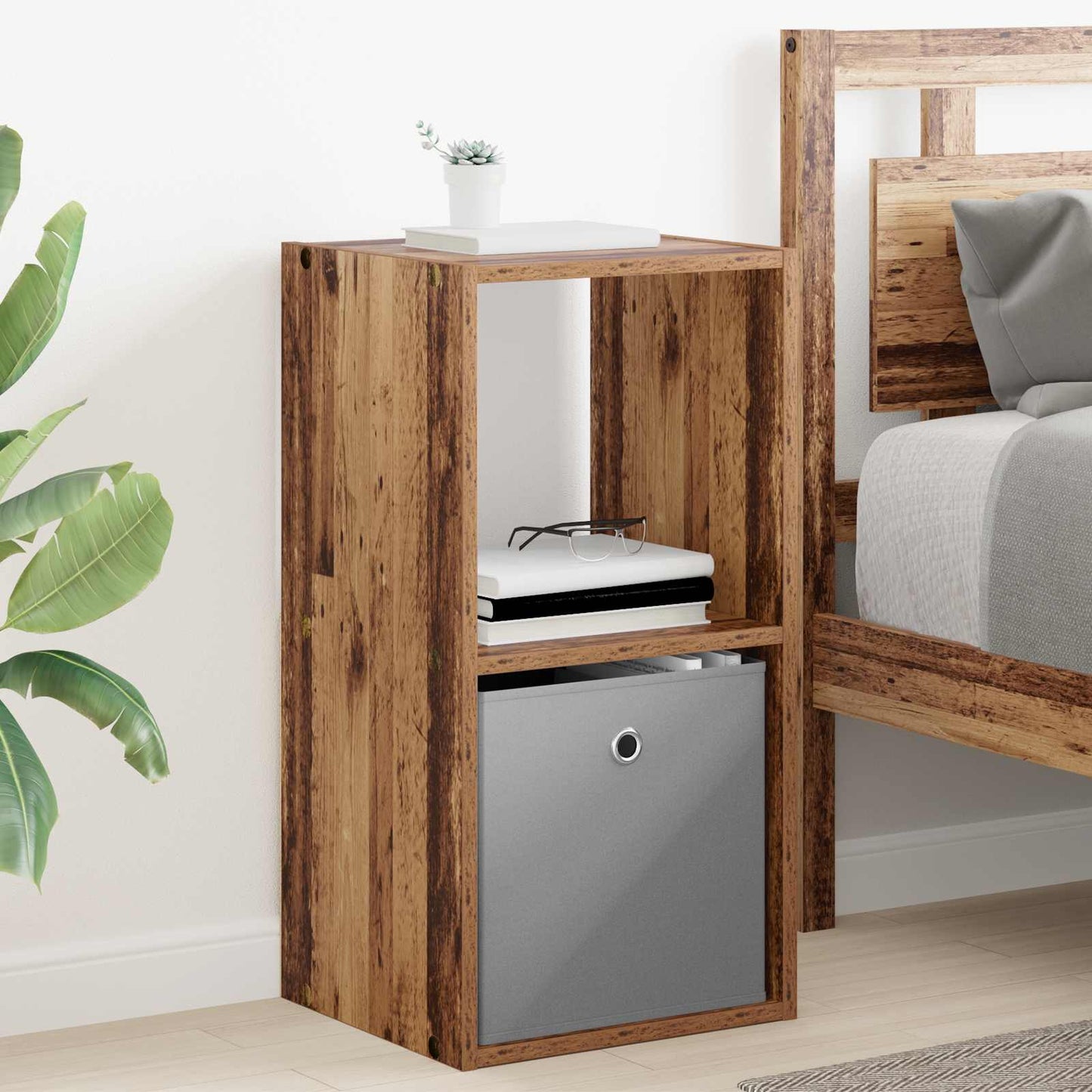 Bedside Table 2 pcs Old Wood 35 x 32 x 68.5 cm Engineered Wood