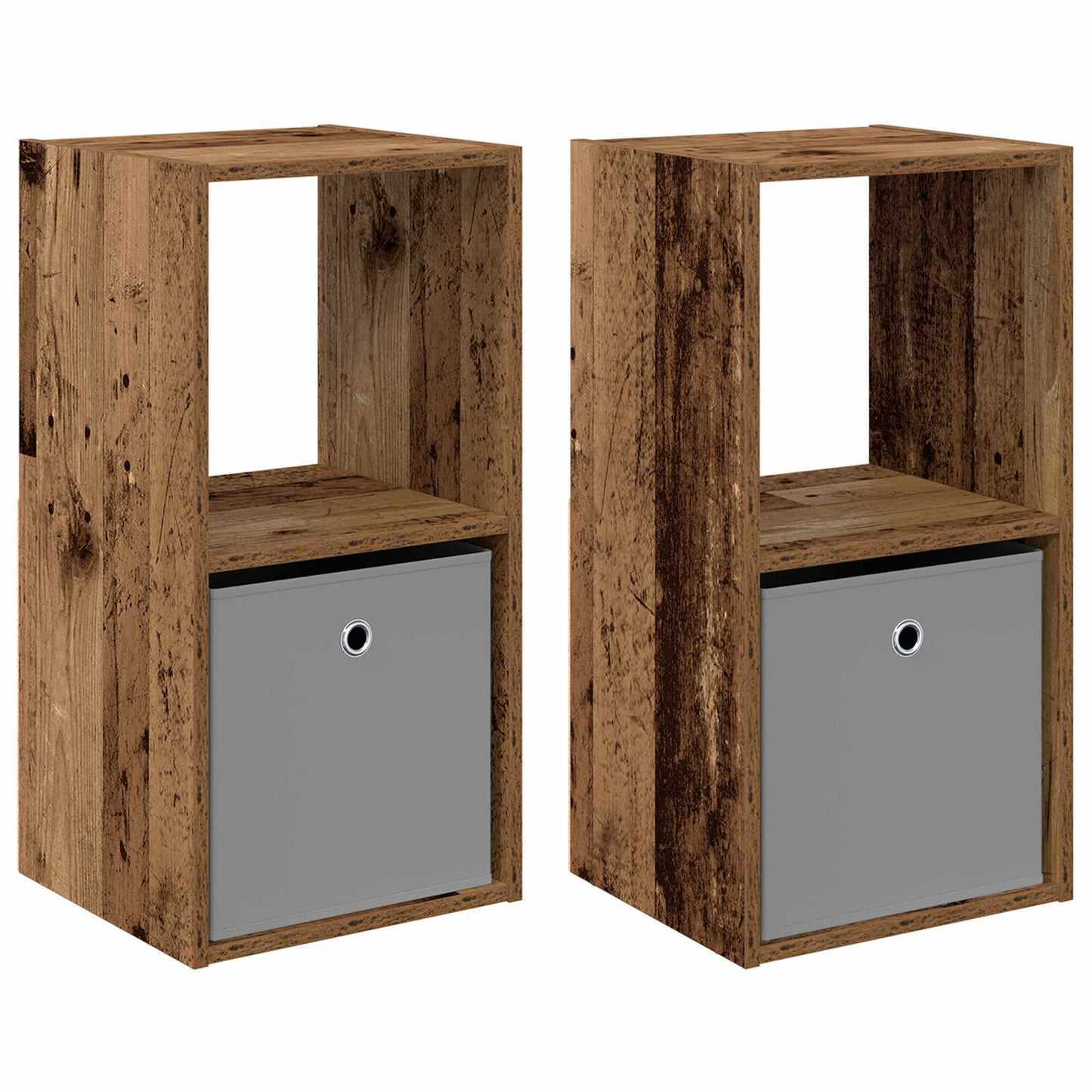 Bedside Table 2 pcs Old Wood 35 x 32 x 68.5 cm Engineered Wood