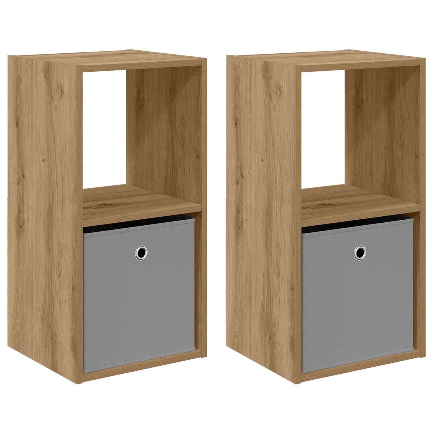 Bedside Table with Drawer 2 pcs Artisan Oak 35 x 32 x 68.5 cm