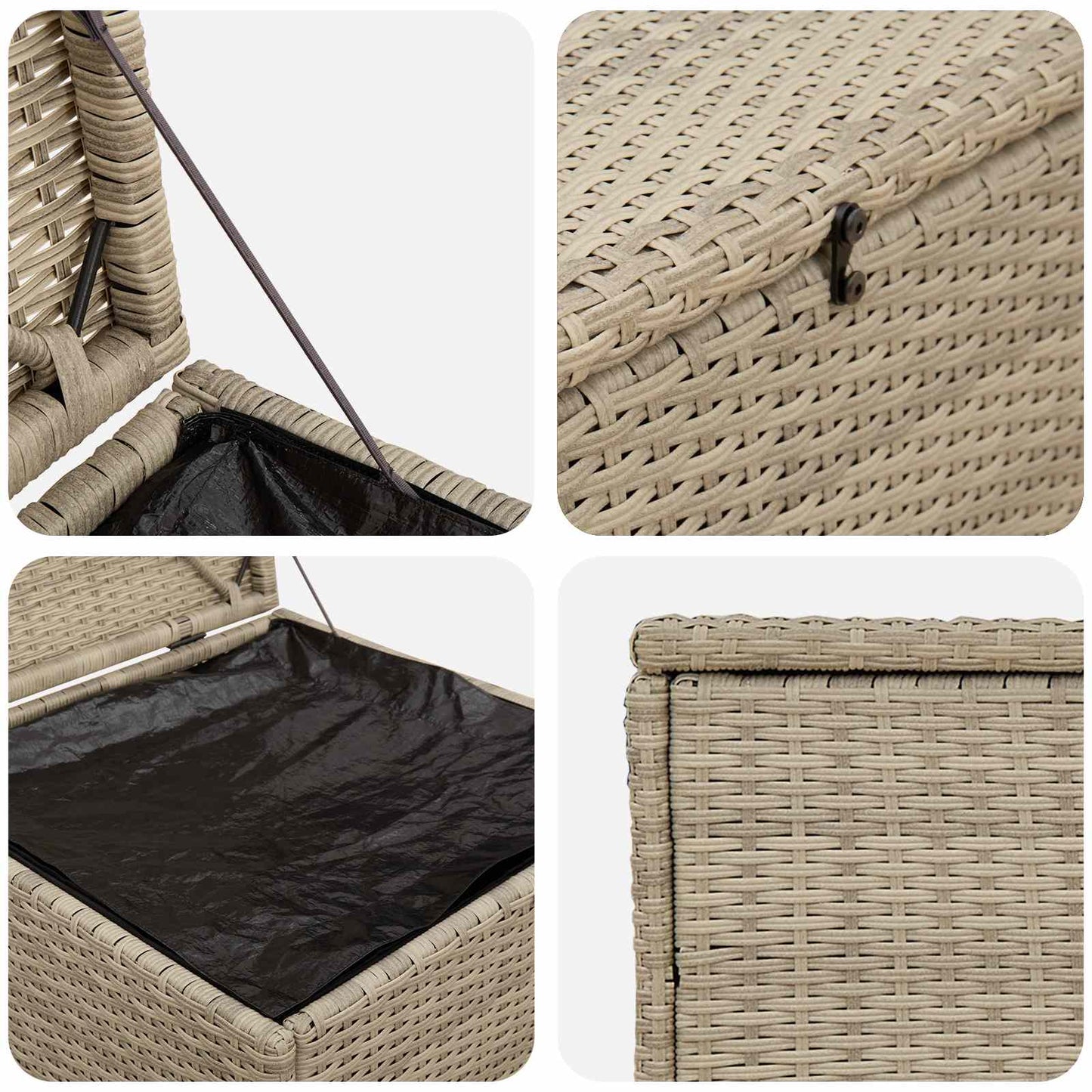 Cushion Box Light Grey 55 x 55 x 69 cm Poly Rattan