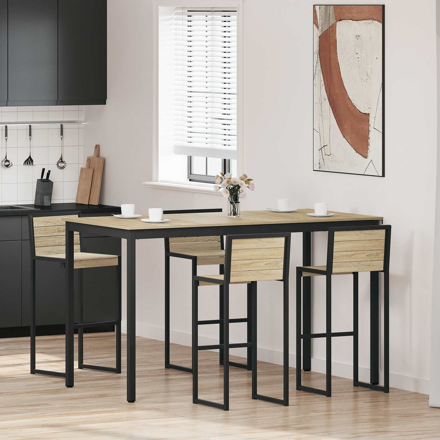 Standing Bar Table Engineered Wood
