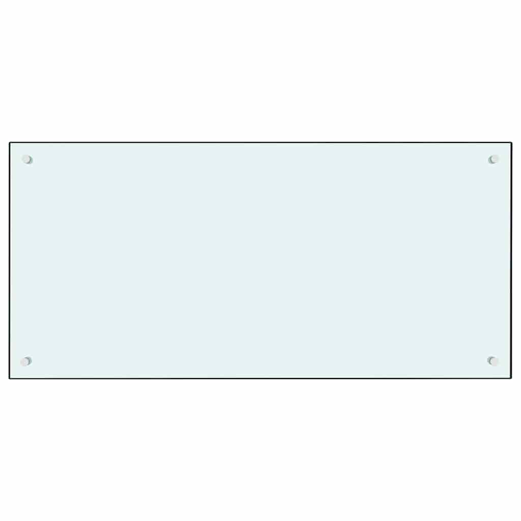 Kitchen Backsplash 2 pcs White 100 x 50 cm Tempered Glass
