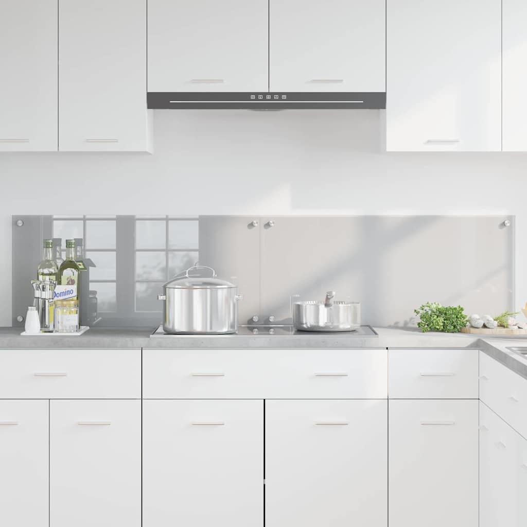 Kitchen Backsplash 2 pcs Light Grey 90 x 40 cm Tempered Glass
